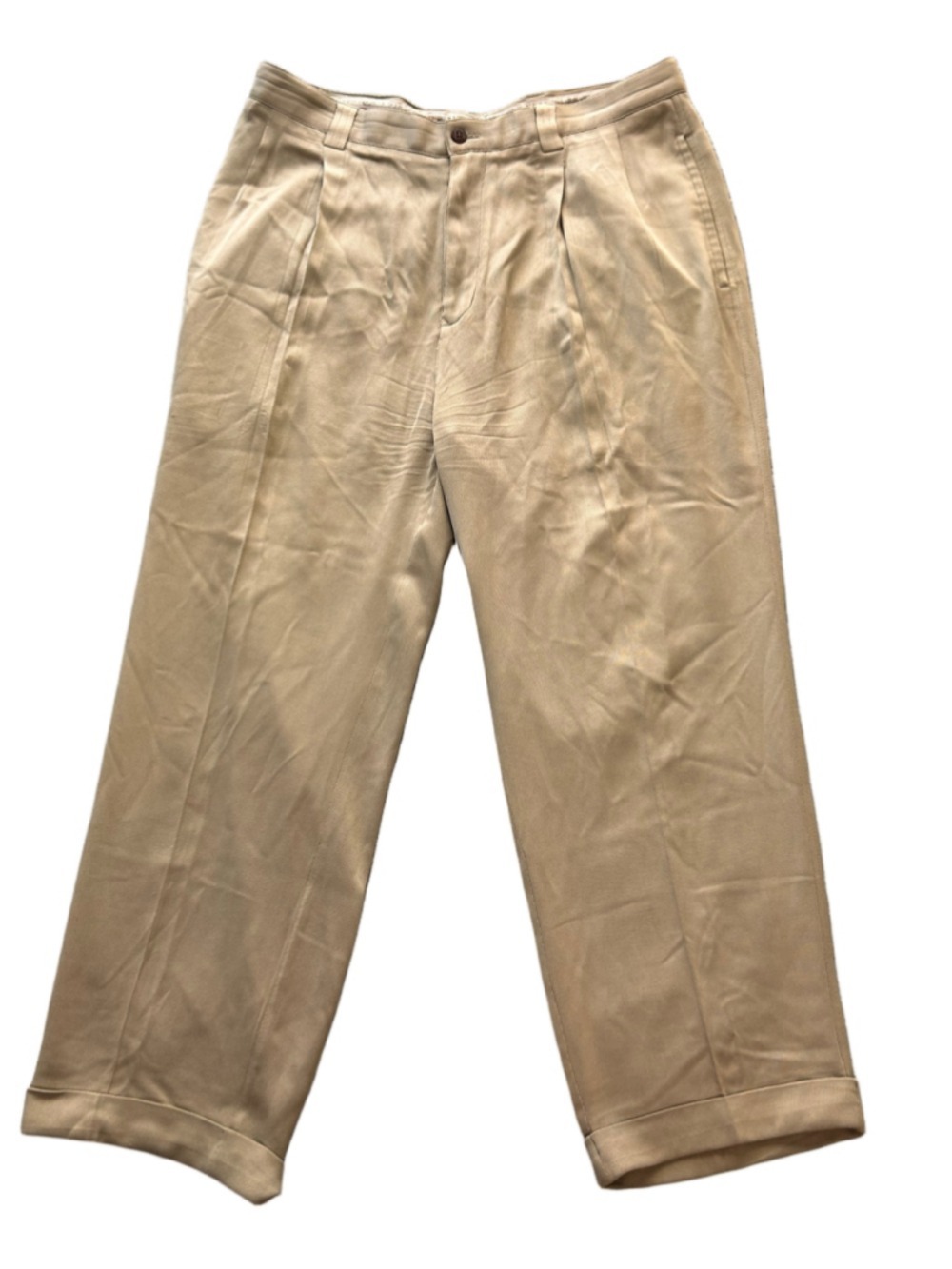 Tommy Bahama 100% Silk Wide Leg Pants Beige Size 36